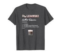 The Big Lebowski White Russian Recipe Camiseta, Hombre, Jaspeado Oscuro, 6XL