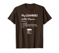 The Big Lebowski White Russian Recipe Camiseta, Hombre, Marrón, L