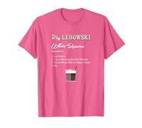 The Big Lebowski White Russian Recipe Camiseta, Hombre, Rosa Jaspeado, XXL