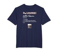 The Big Lebowski White Russian Recipe Camiseta, Hombre Tallas Grandes, Azul Marino, 3X Alto
