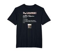 The Big Lebowski White Russian Recipe Camiseta, Hombre Tallas Grandes, Negro, 2X Alto