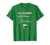 The Big Lebowski White Russian Recipe Camiseta, Hombre, Verde Kelly, M