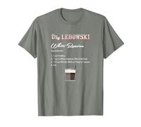 The Big Lebowski White Russian Recipe Camiseta, Hombre, Verde Militar Jaspeado, 3XL