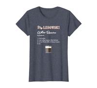 The Big Lebowski White Russian Recipe Camiseta, Mujer, Azul Jaspeado, L