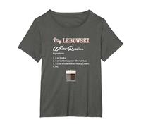 The Big Lebowski White Russian Recipe Camiseta, Mujer Tallas Grandes, Asfalto, 4XL Grande
