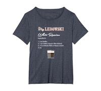 The Big Lebowski White Russian Recipe Camiseta, Mujer Tallas Grandes, Azul Jaspeado, 4XL Grande