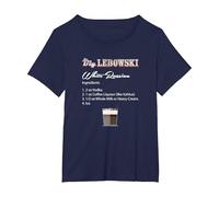 The Big Lebowski White Russian Recipe Camiseta, Mujer Tallas Grandes, Azul Marino, 3XL Grande