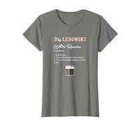 The Big Lebowski White Russian Recipe Camiseta, Mujer, Verde Militar Jaspeado, XL