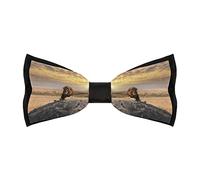 The Big Lion Relaxed on The Rock - Pajarita ajustable para hombre, corbata divertida para bodas y fiestas