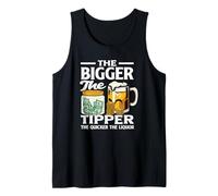 The Bigger The Tipper Bartender Humor Diversión Camiseta sin Mangas