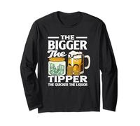 The Bigger The Tipper Bartender Humor Diversión Manga Larga