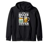 The Bigger The Tipper Bartender Humor Diversión Sudadera con Capucha