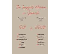 The biggest dilemma in Spanish SER vs. ESTAR: Hardcover Notebook ideal for Spanish language students, 100-blank-lined pages, 6x9 inches: Hardcover ... students, 100-blank-lined pages, 6x9 inches