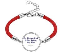 The Biggest Risk is Not Taking Any Risk - Pulsera de cuerda roja de la suerte, hecha a mano