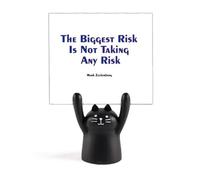 The Biggest Risk is Not Taking Any Risk - Soporte para notas de gato negro con dibujos animados