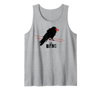 The Birds Alfred Hitchcock Raven On A Wire Camiseta sin Mangas, Hombre, Gris Jaspeado, M