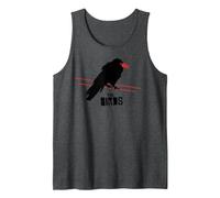 The Birds Alfred Hitchcock Raven On A Wire Camiseta sin Mangas, Hombre, Jaspeado Oscuro, S