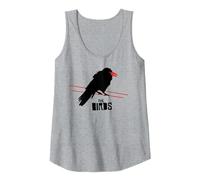The Birds Alfred Hitchcock Raven On A Wire Camiseta sin Mangas, Mujer, Gris Jaspeado, M