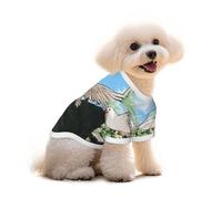 The Birds in The Small Town - Camiseta para perro, ropa para cachorros, chaleco para mascotas y camiseta elástica sin mangas, para perros y gatos, linda, transpirable, suave, talla M