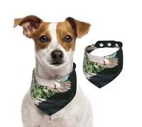 The Birds in The Small Town - Pañuelo para mascotas, bufanda para perro, para primavera y verano, de algodón suave, accesorios ajustables para cachorros, niñas pequeñas, medianas y grandes, tamaño