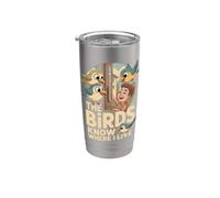 The Birds Know Where I Live Comedero Pájaros Vaso térmico de acero inoxidable de doble pared