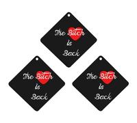 The Bitch Is Back Heart - Ambientadores para coche, 3 unidades, para colgar, aromas de larga duración, para aromaterapia, tabletas, espejo retrovisor, accesorios interiores