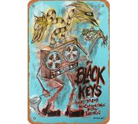 The Black Keys - Póster de 2008 Brooklyn, NY McCarren Park 410/475, letrero retro de metal vintage de 12 x 8 pulgadas, decoración de pared