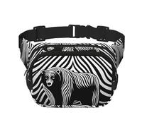 The blackened bear. Bolso cruzado de moda estampado, bolsa de cintura de senderismo, bolsa de hombro cuadrada de doble capa para viajes y fitness
