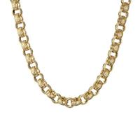 THE BLING KING Cadena Belcher adornada chapada en oro de 20 mm con cierre Albert, 28 pulgadas de largo, 340 g de peso, joyería llamativa para un estilo audaz