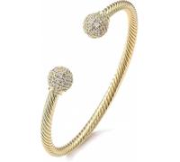 THE BLING KING Pulsera chapada en oro de 4 mm con piedras, 17 g, talla única, Latón, No es una piedra preciosa