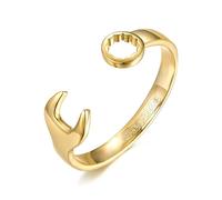 THE BLING KING Pulsera de llave inglesa chapada en oro de 9 mm, ajustable, diseño de lujo, 42 g, ajustable para adaptarse a la mayoría de tamaños de muñeca de adultos, talla única, Latón, No es una