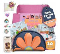 The Bloom Kit de primer período para niñas de 9 a 10 a 12 a 14 años para la escuela, kit de inicio menstrual, regalos para adolescentes y niñas, incluye bolsa de almacenamiento de servilletas