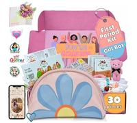 The Bloom Kit de primer período para niñas de 9 a 10 a 12 a 14 años para la escuela, kit de inicio menstrual, regalos para adolescentes y niñas, incluye bolsa de almacenamiento de servilletas