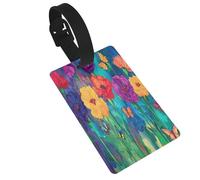 The Blooming Rainbow Flower - Etiquetas duraderas para equipaje de crucero, etiquetas de viaje para equipaje, fácil de identificar, material de PVC