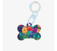 The Blooming Rainbow Flower - Etiquetas personalizadas para mascotas, etiquetas acrílicas de calidad, etiquetas de identificación personalizadas para mascotas, elegantes y duraderas