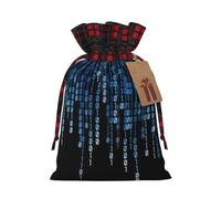 The Blue Binary Print Christmas Drawstring Gift Bags Gift Pouch Candy Pouch Fun Wedding Bags 30 x 21 cm