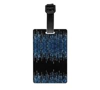 The Blue Binary Print - Etiqueta de equipaje minimalista moderna de PVC para maleta, diseño limpio para viajeros elegantes