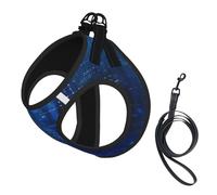 The Blue Binary Print - Juego de arnés y correa para perro, chaleco reflectante ajustable para cachorros para perros pequeños, medianos y grandes y gatos