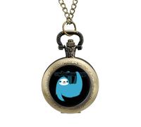 The Blue Lovely Sloth - Reloj de bolsillo vintage con colgante de aleación, collar de regalo para hombres y mujeres, Estilo cobre, talla única