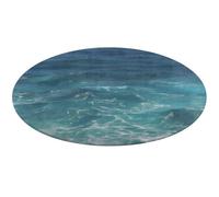 The Blue Sea - Alfombra redonda suave y absorbente para baño, entrada, antideslizante, para puerta delantera y trasera, 90 x 90 cm, para dormitorio, sala de estar, decoración del hogar