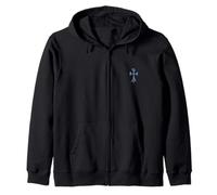 The Blue Topaz Cross Pave Diamonds Sudadera con Capucha