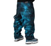 The blueskin Baggy Jeans Hombre Skate Pantalones Anchos Hip Hop Rap - Color Blue Stone Bleached, Tinte Blue Dyed, 36
