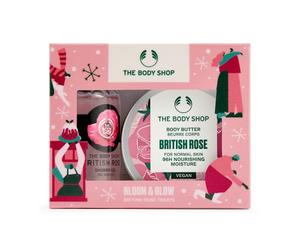 The Body Shop Bloom & Glow British Rose Treats - Juego de regalo de 2 unidades, fórmula vegana, cuidado de la piel hidratante y rejuvenecedor para todo tipo de pieles, diseño floral