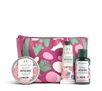 The Body Shop British Rose Little Christmas Set de regalo (gel de ducha de 60 ml + mantequilla corporal de 50 ml + crema de manos de 30 ml), trío floral festivo con extracto de rosa, cuidado corporal