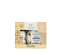 The Body Shop Set de regalo navideño para el cuidado corporal con golosinas de leche de almendras Soothe & Smooth, vegano, juego de 2 piezas