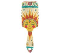 The Bohemian Plant Sun Retro - Cepillo de masaje para cabello largo con mango ergonómico para cabello de mujer