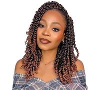 The BOHOBABE Crochet Passion Twist Hair Pretwisted 30 cm Short Pre-looped Passion Twist Crochet Braiding Hair 8 Packs (T30)