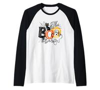 The Boo Crew - Diseño de Gato de Halloween Camiseta Manga Raglan