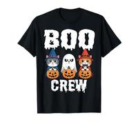 The Boo Crew Halloween a Juego Lindo Gato Bruja Fantasma Calabaza Camiseta