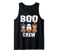 The Boo Crew Halloween a Juego Lindo Gato Bruja Fantasma Calabaza Camiseta sin Mangas